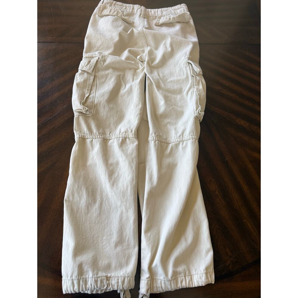 Zara Womens Cargo Pants Size 0 Bone Mid Rise Gorpcore Utility Outdoor Camping - Picture 2 of 9